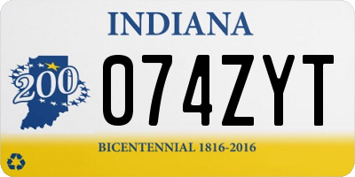 IN license plate 074ZYT