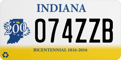 IN license plate 074ZZB