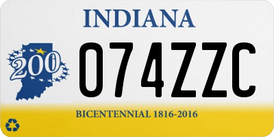 IN license plate 074ZZC