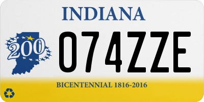IN license plate 074ZZE