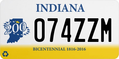 IN license plate 074ZZM
