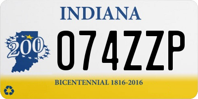 IN license plate 074ZZP