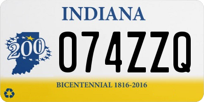 IN license plate 074ZZQ