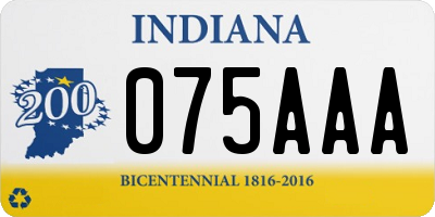 IN license plate 075AAA