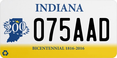 IN license plate 075AAD