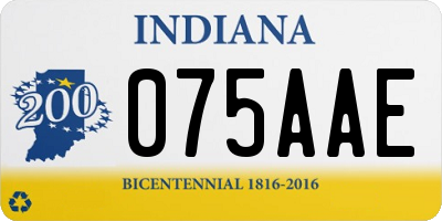 IN license plate 075AAE