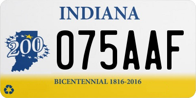 IN license plate 075AAF