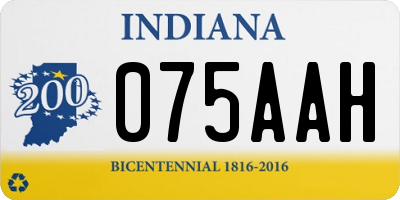 IN license plate 075AAH