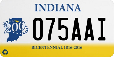 IN license plate 075AAI