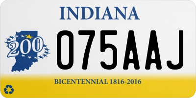 IN license plate 075AAJ