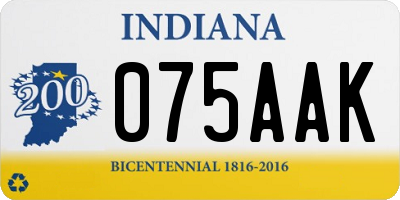 IN license plate 075AAK