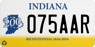 IN license plate 075AAR