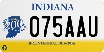 IN license plate 075AAU