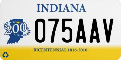 IN license plate 075AAV