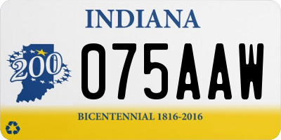 IN license plate 075AAW