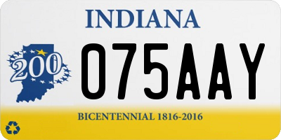 IN license plate 075AAY