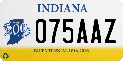 IN license plate 075AAZ