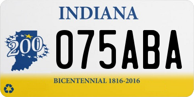 IN license plate 075ABA