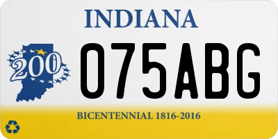 IN license plate 075ABG