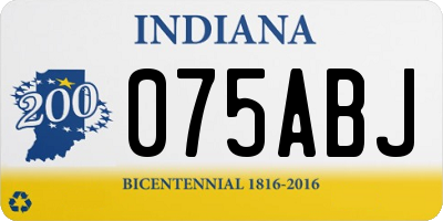 IN license plate 075ABJ