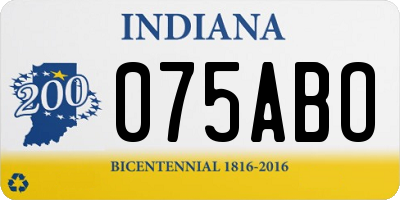 IN license plate 075ABO