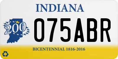 IN license plate 075ABR