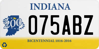 IN license plate 075ABZ