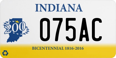 IN license plate 075AC