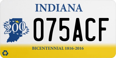 IN license plate 075ACF