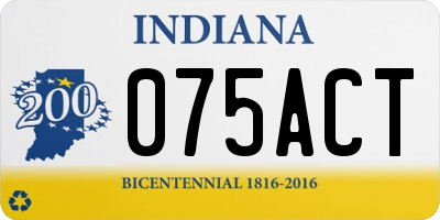 IN license plate 075ACT