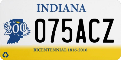 IN license plate 075ACZ