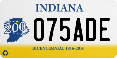 IN license plate 075ADE