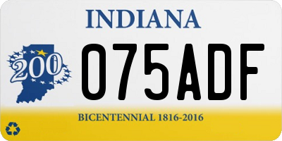 IN license plate 075ADF
