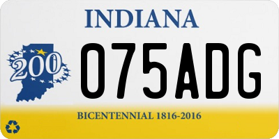 IN license plate 075ADG