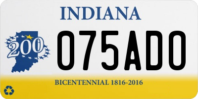 IN license plate 075ADO