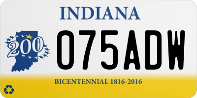 IN license plate 075ADW