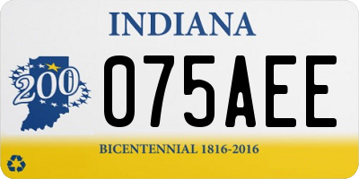 IN license plate 075AEE