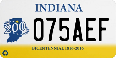 IN license plate 075AEF
