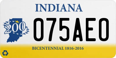 IN license plate 075AEO