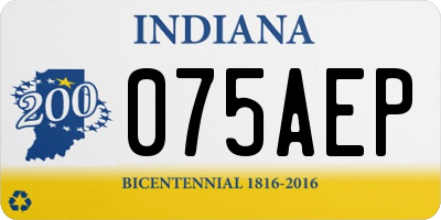 IN license plate 075AEP