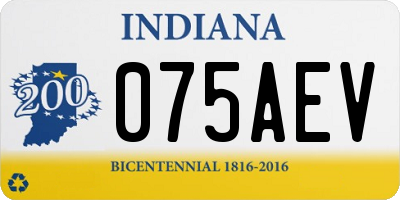 IN license plate 075AEV
