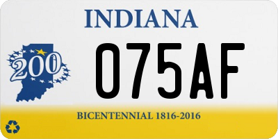 IN license plate 075AF