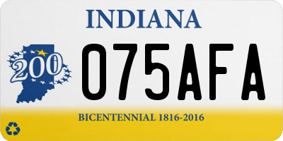 IN license plate 075AFA