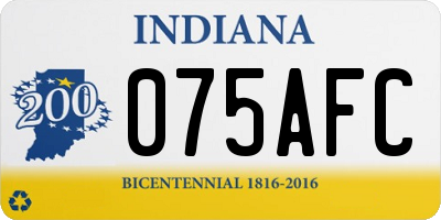 IN license plate 075AFC