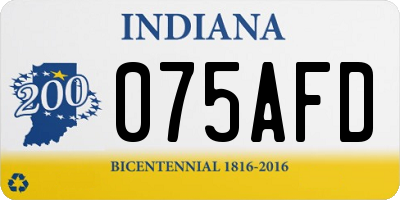 IN license plate 075AFD