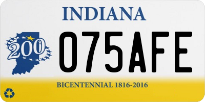 IN license plate 075AFE