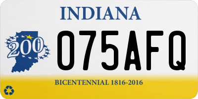 IN license plate 075AFQ