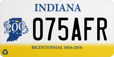 IN license plate 075AFR
