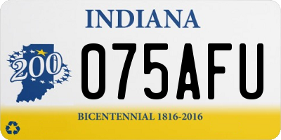 IN license plate 075AFU