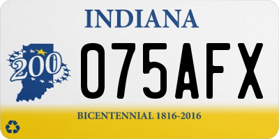 IN license plate 075AFX